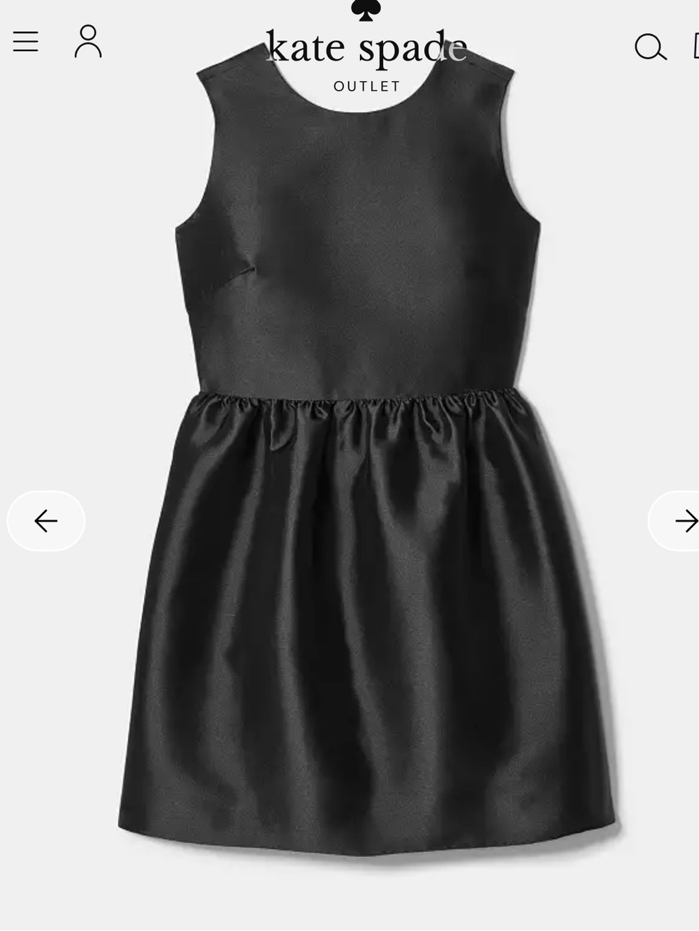 kate spade Black bow Satin Sleeveless Party Dress size 14 NWT